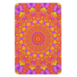 Lebhaftes farbiges Psychedelisches Abstraktes Kale Magnet