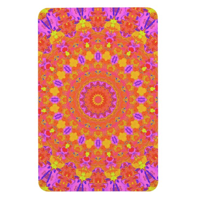 Lebhaftes farbiges Psychedelisches Abstraktes Kale Magnet (Vertikal)