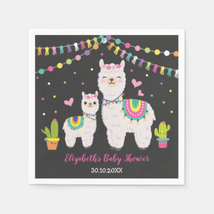 Lebhaftes Fiesta Llama Alpaca Baby Duschdekor Serviette