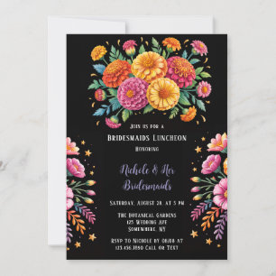 Lebhaftes Fiesta Wedding Bouquet Bridesmaids Mitta Einladung