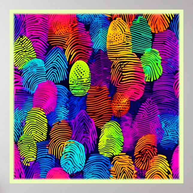 Lebhaftes Fingerabdruck-Design Poster (Vorne)