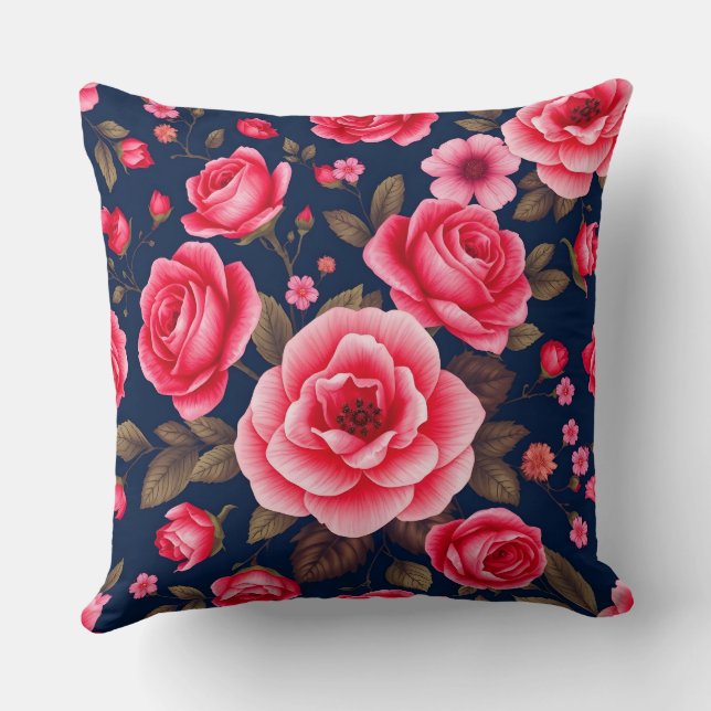 Lebhaftes florales Elegance Pillow Kissen (Rückseite)
