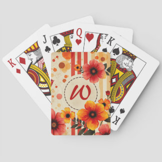 Lebhaftes florales gestörtes Aquarellfarbenchic-Mo Spielkarten