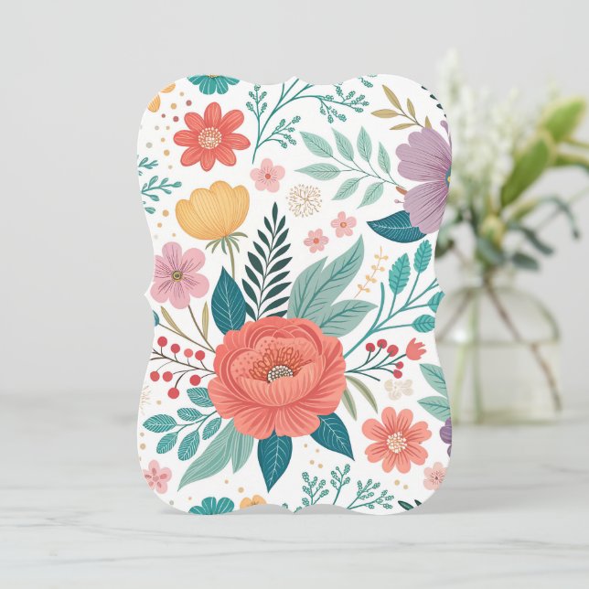 Lebhaftes, florales Multioptikmuster (Stehend Vorderseite)