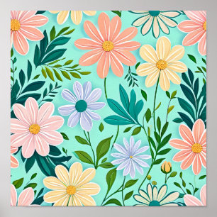 Lebhaftes florales Vergnügen: Daisy Dream Wallpape Poster
