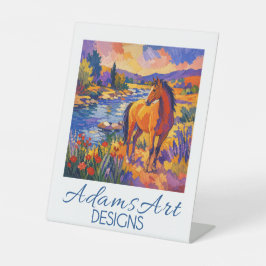 Lebhaftes Flussuferpferd in impressionistischer La Sockelschild
