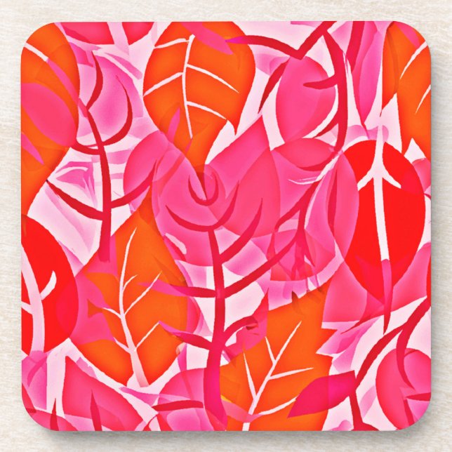 Lebhaftes Foliage Elegance Muster Getränkeuntersetzer (Vorderseite)