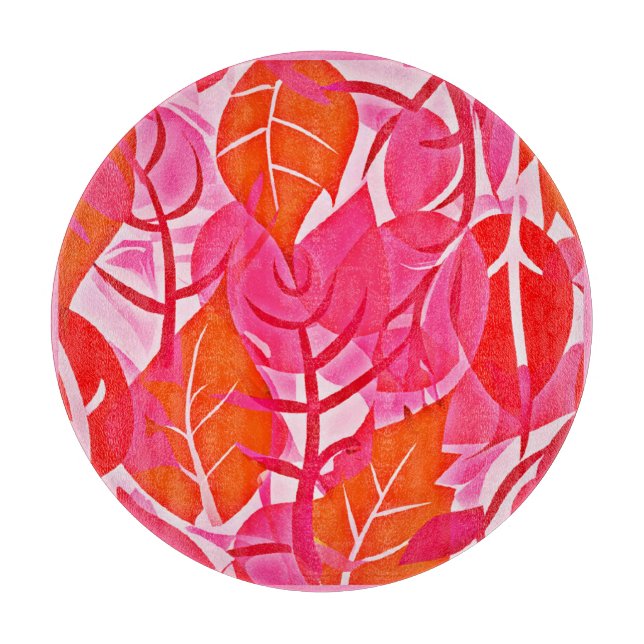 Lebhaftes Foliage Elegance Muster Schneidebrett (Vorderseite)