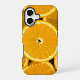 Lebhaftes Foto des Orange Citrus Fruit Pattern iPhone 16 Hülle