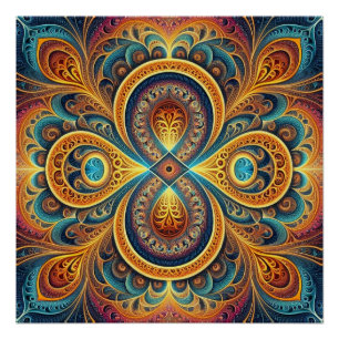 Lebhaftes Fraktal Art Jigsaw Puzzle Poster