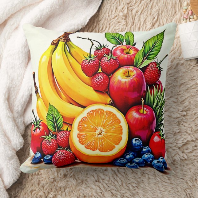 Lebhaftes frisches Obst Kissen (Decke)