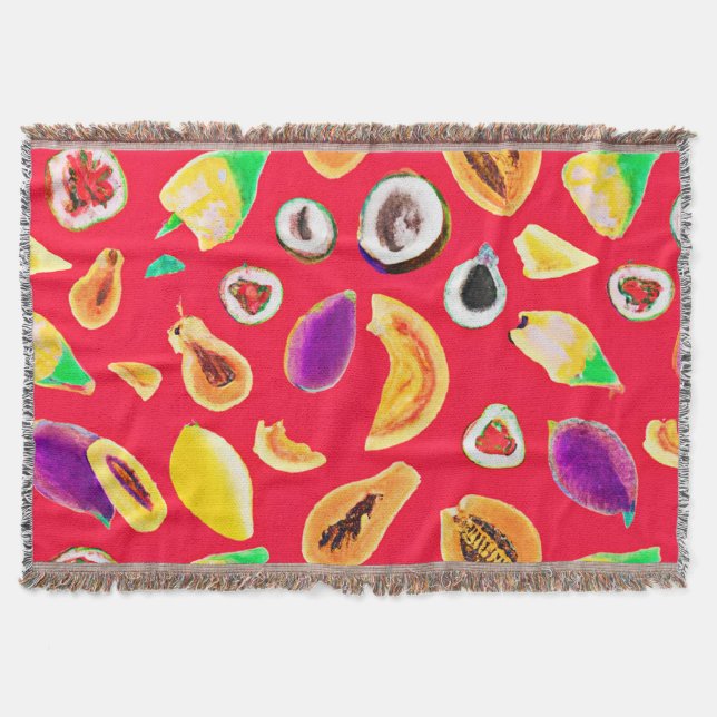 Lebhaftes Fruchtigkeit Delight Pattern Decke (Vorderseite)
