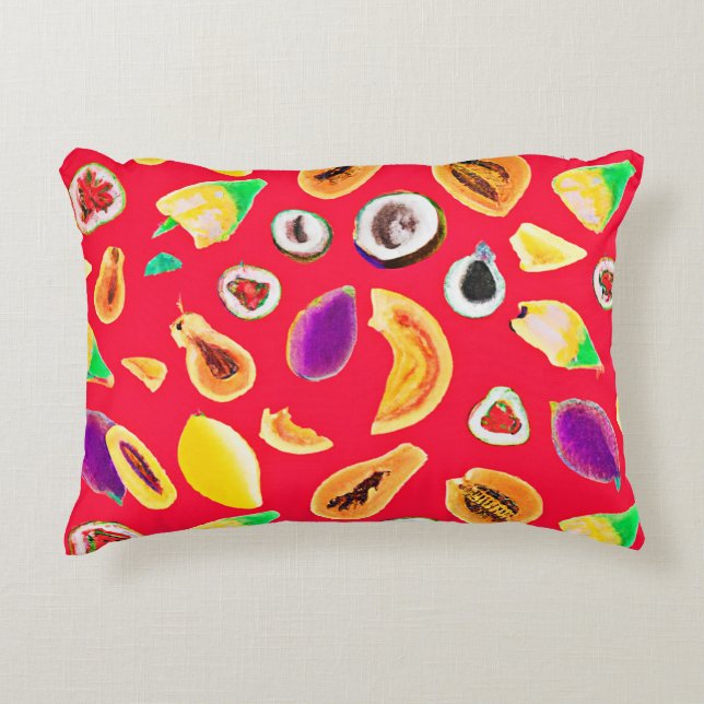 Lebhaftes Fruchtigkeit Delight Pattern Dekokissen (Vorderseite)