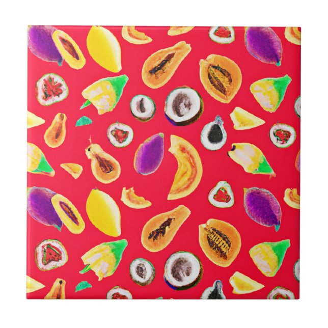 Lebhaftes Fruchtigkeit Delight Pattern Fliese (Vorderseite)