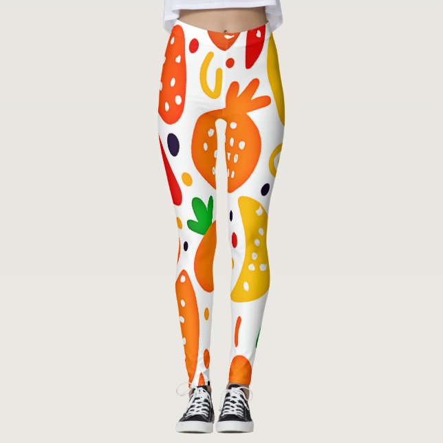 Lebhaftes Fruchtmuster Leggings (Vorderseite)