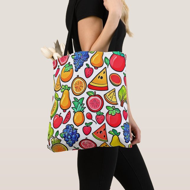 Lebhaftes Fruchtmuster Tasche (Von Nahem)