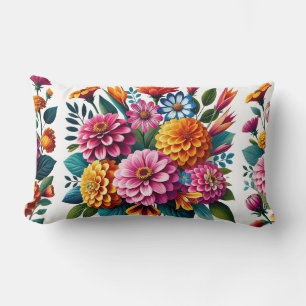 Lebhaftes Garden Blooms Blumendesign Lendenkissen