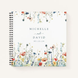 Lebhaftes Gästebuch der Wildblume Wedding Notizbuch
