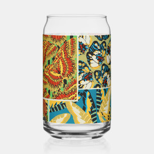 Lebhaftes Gelb & Türkis Art Deco Schmetterlingskun Dosenglas