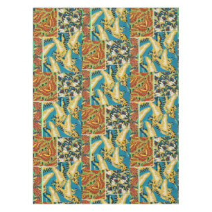 Lebhaftes Gelb & Türkis Art Deco Schmetterlingskun Tischdecke