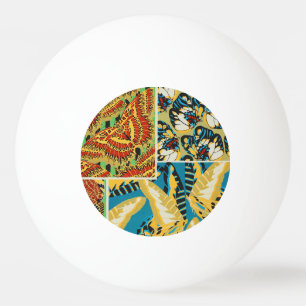 Lebhaftes Gelb & Türkis Art Deco Schmetterlingskun Tischtennisball