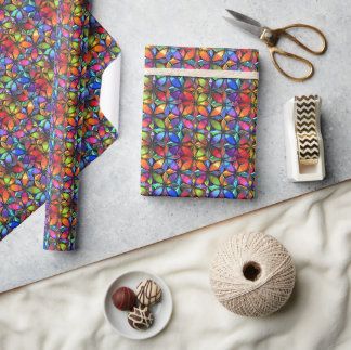 Lebhaftes geometrisches 3D-Muster für Kaleidoskopi Geschenkpapier