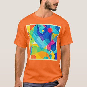 Lebhaftes geometrisches Abstrakt T-Shirt