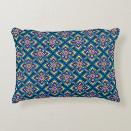 Lebhaftes geometrisches Boho-Muster Dekokissen