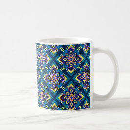 Lebhaftes geometrisches Boho-Muster Kaffeetasse