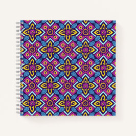 Lebhaftes geometrisches Dekorationsmuster Notizbuch