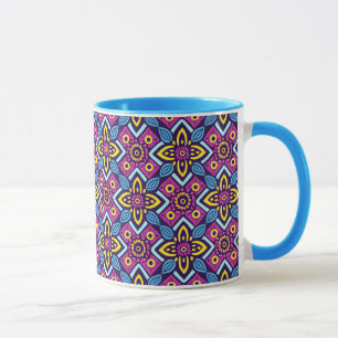 Lebhaftes geometrisches Dekorationsmuster Tasse