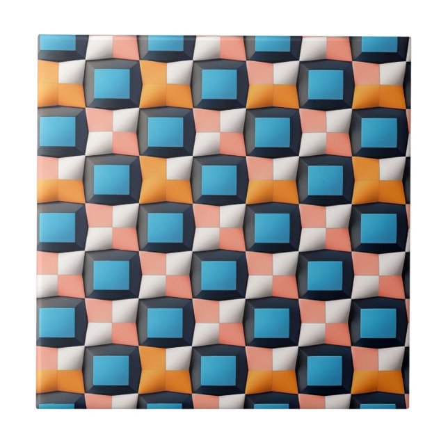 Lebhaftes geometrisches Illusionsmuster für 3D-Bil Fliese (Vorderseite)