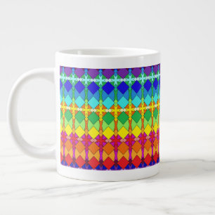 Lebhaftes geometrisches Muster Jumbo-Tasse