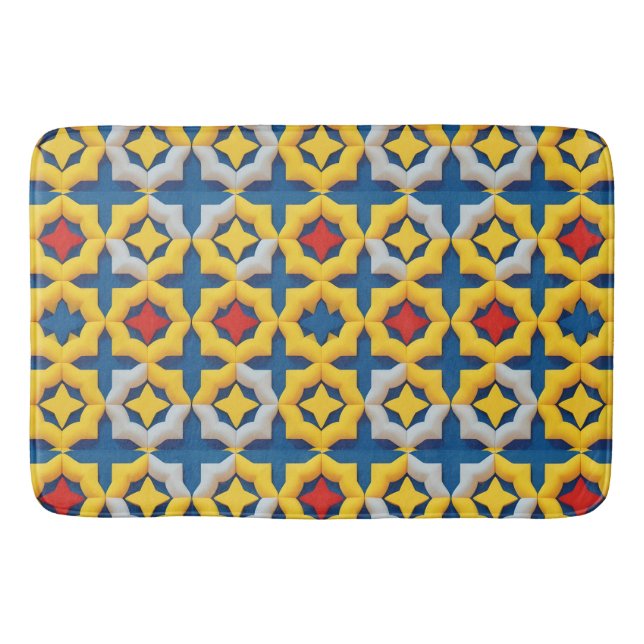 Lebhaftes geometrisches Muster mit fetten Farben Badematte (Vorderseite)