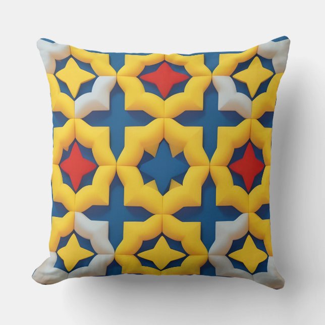Lebhaftes geometrisches Muster mit fetten Farben Kissen (Vorderseite)