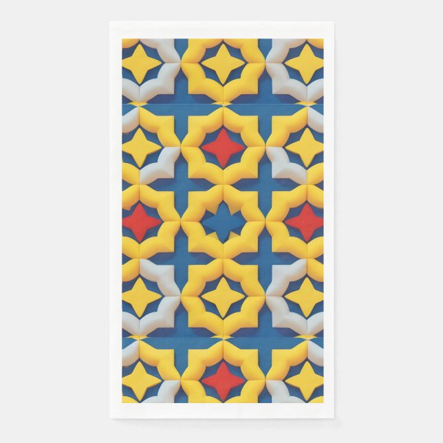 Lebhaftes geometrisches Muster mit fetten Farben Serviette (Vorderseite)