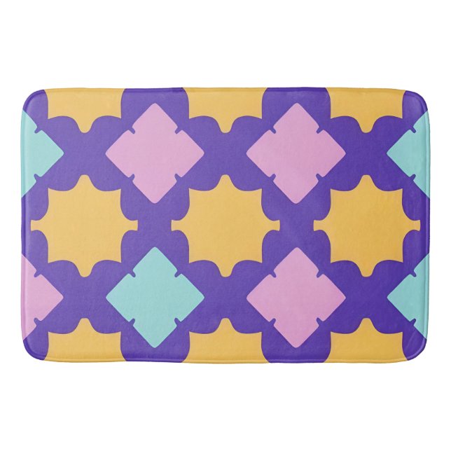 Lebhaftes geometrisches Muster mit hellen Farben Badematte (Vorderseite)