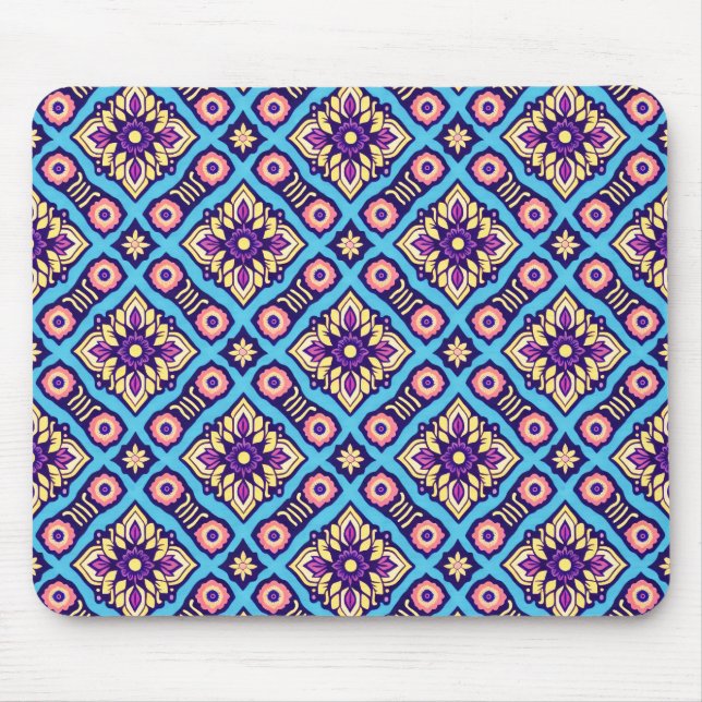 Lebhaftes geometrisches Muster Mousepad (Vorne)