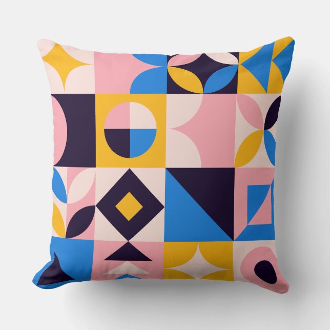 Lebhaftes geometrisches Pop-Kissen Kissen (Vorderseite)