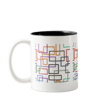 Lebhaftes geometrisches Tasse-Design mit kühnen, f