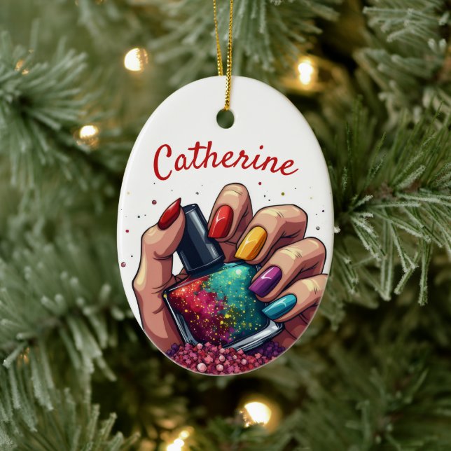 Lebhaftes Geschenk für Manikuristen Individuelle N Keramik Ornament (Baum)