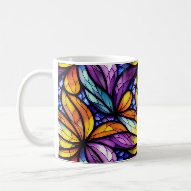 Lebhaftes Glas: farbenfrohe Gestaltung Kaffeetasse (Links)