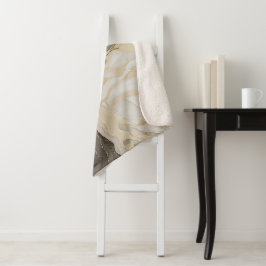 Lebhaftes Gold und Elfenbein Sherpadecke