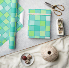 Lebhaftes grünes Mosaikumpfpapier Geschenkpapier