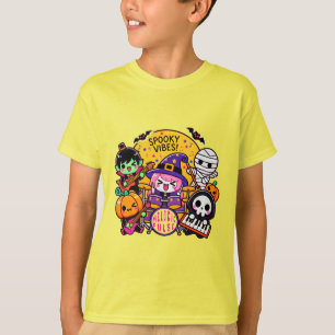 Lebhaftes Halloween-Band: Spooky Vibes Artwork T-Shirt