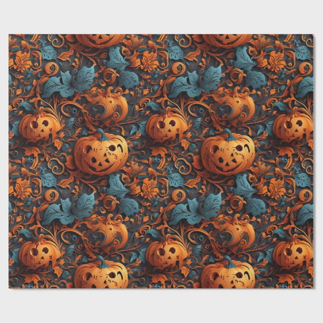 Lebhaftes Halloween-Thema Geschenkpapier (Flach)
