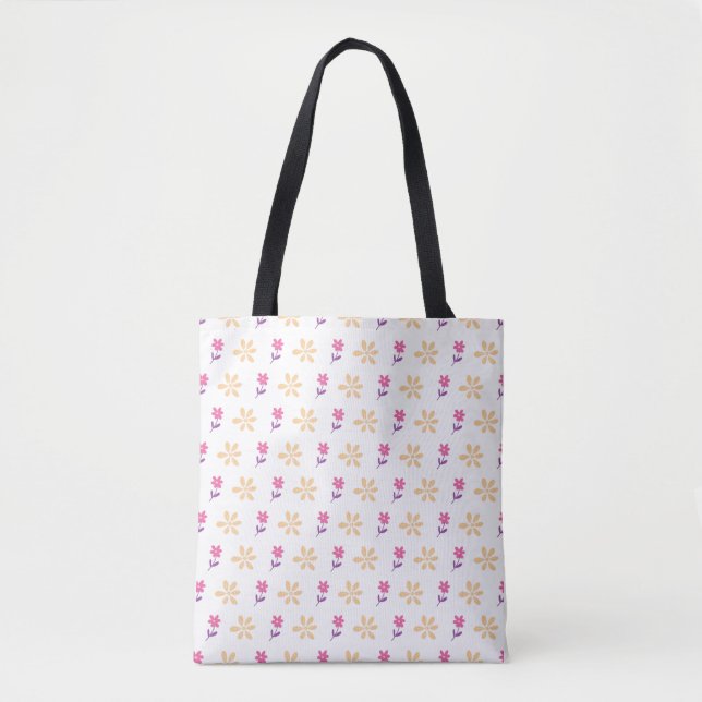 Lebhaftes handGezeichnet Blume-Muster Tasche (Vorderseite)