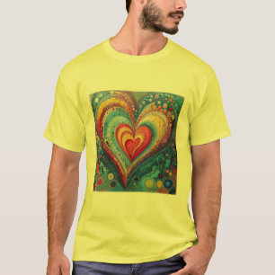 Lebhaftes Herz der Farben T-Shirt