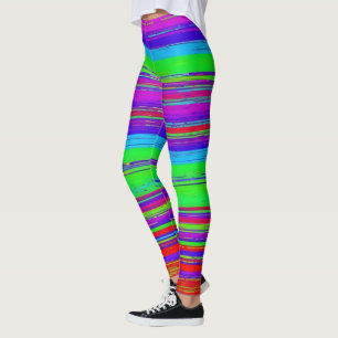Lebhaftes, horizontales Glitchmuster Leggings
