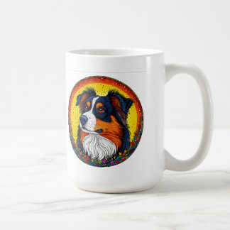 Lebhaftes Illustriertes Portrait eines Hundes Kaffeetasse